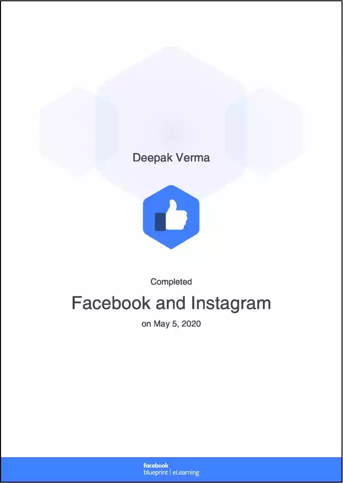 Facebook and Instagram Certificate