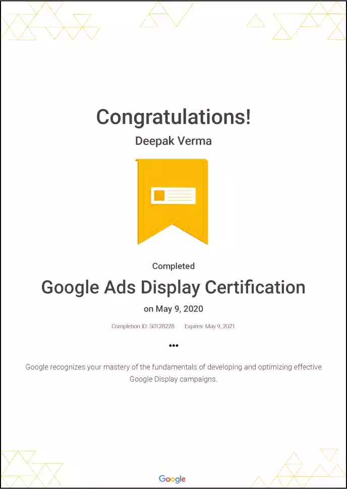 Google Ads Display Certificate